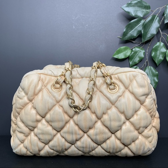 CHANEL • BUBBLE QUILT BOWLER BAG W/ CARD &DUST BAG - Picture 7 of 14